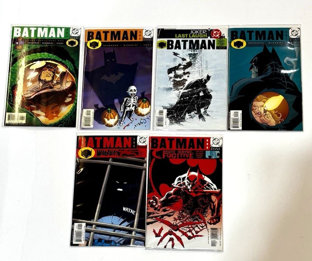Batman #593, 595-597, 599, 600 DC Comics Book Lot NM 2001, 2002